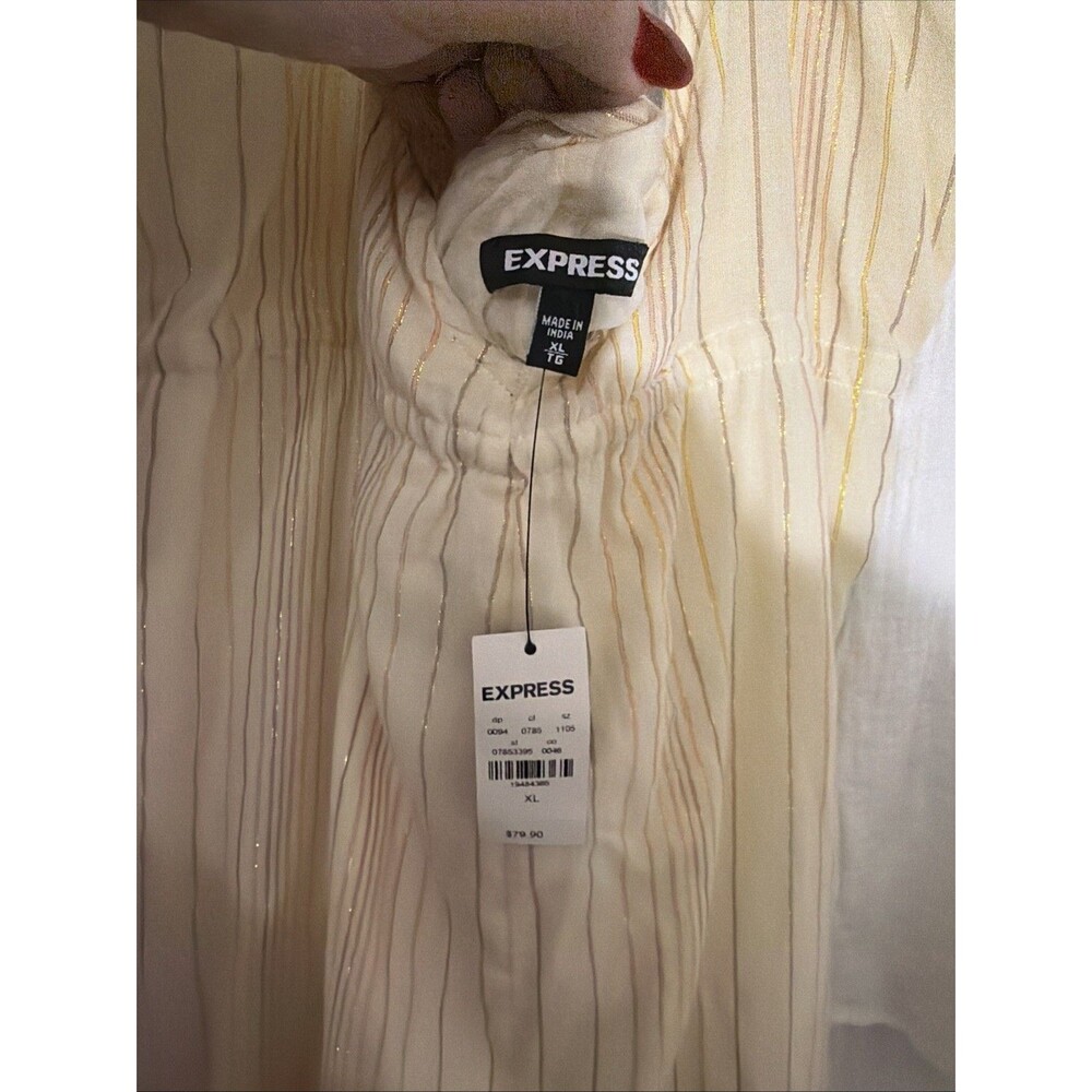 Express NWT Sundress XL Spaghetti Straps Maxi Dress Beach Cottagecore Coastal - Picture 3 of 10
